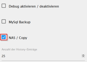 NAS/Copy aktivieren