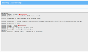 Erfolgreiches Backup des ioBroker