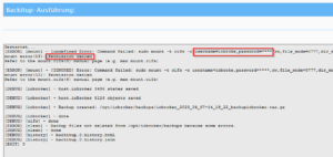 Fehlerhaftes Backup des ioBroker aufgrund falscher Anmelde - Daten