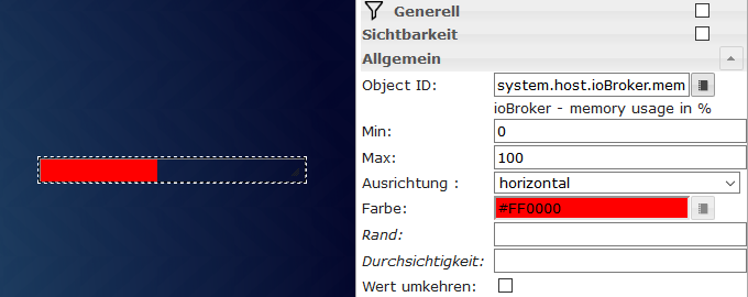 Einfache Bar mit Datenpunkt