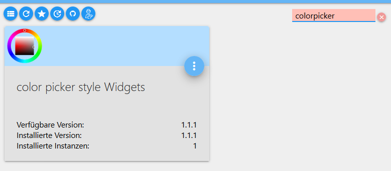 Colorpicker in ioBroker installieren