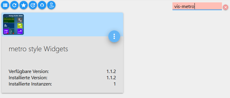 Installation von metro style Widgets in ioBroker