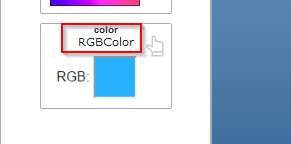 color RGBColor Widget auf die View ziehen