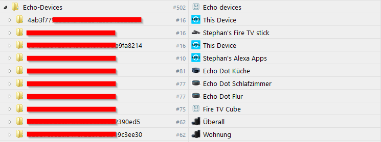 Alexa Geräte im Alexa Adapter
