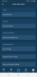Alexa Geräte in der Alexa App (hier Android)
