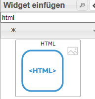 HTML Widget auf der View platzieren