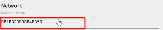 ZigBee Adapter Einstellungen - Network